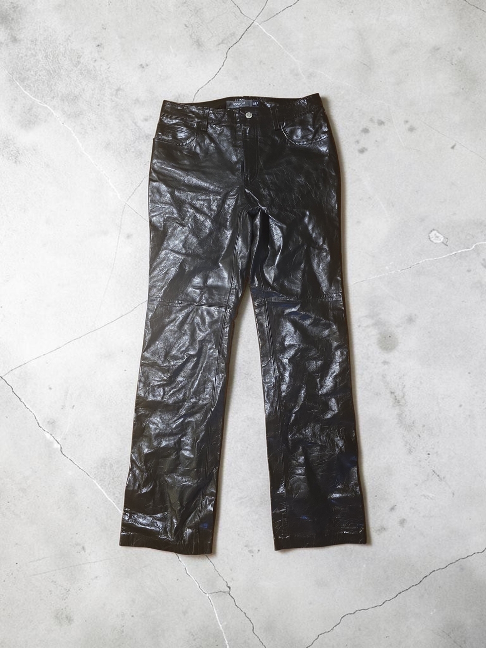 Vintage GAP Genuine Leather Bootcut Pants - Fall 2000 Black Y2K